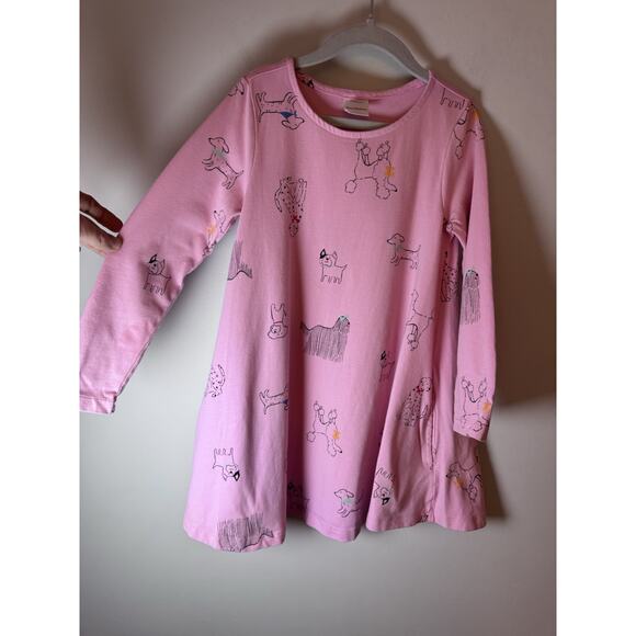 Hanna Andersson Swim Pocket Pink Dog Dress Long Sleeeve Sz 5 - Picture 3 of 9
